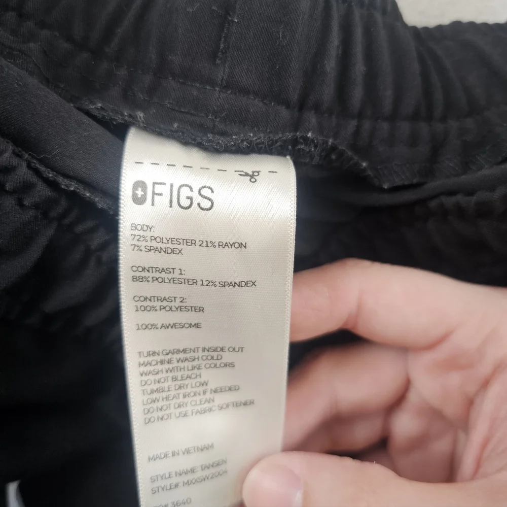 Figs Tansen Jogger Scrub Pants Mens Small Black Medial Nurse Wear